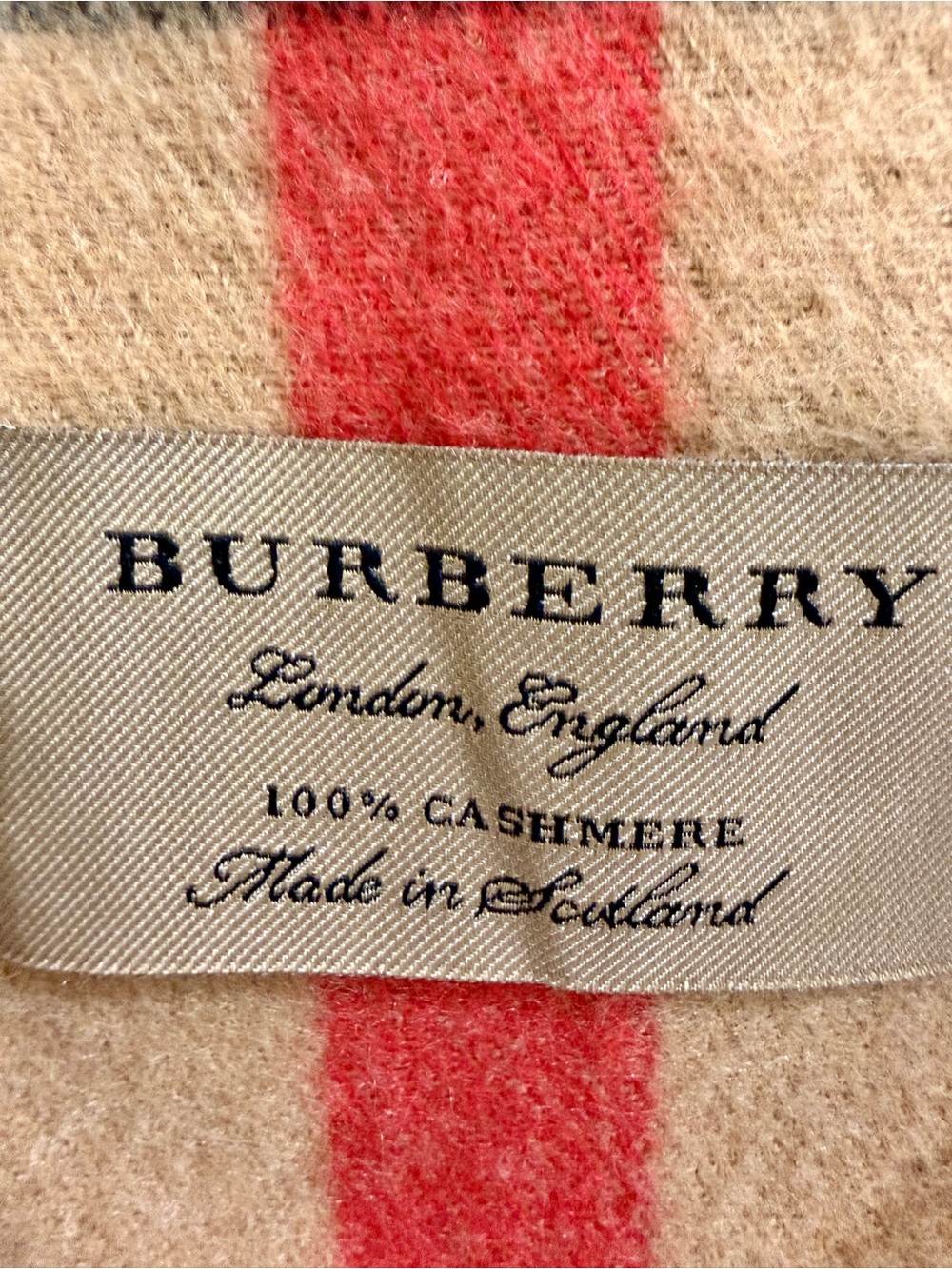 Very Large Burberry Classic Check Scottish Cashmere Scarf/Wrap in Camel - Picture 2 of 6